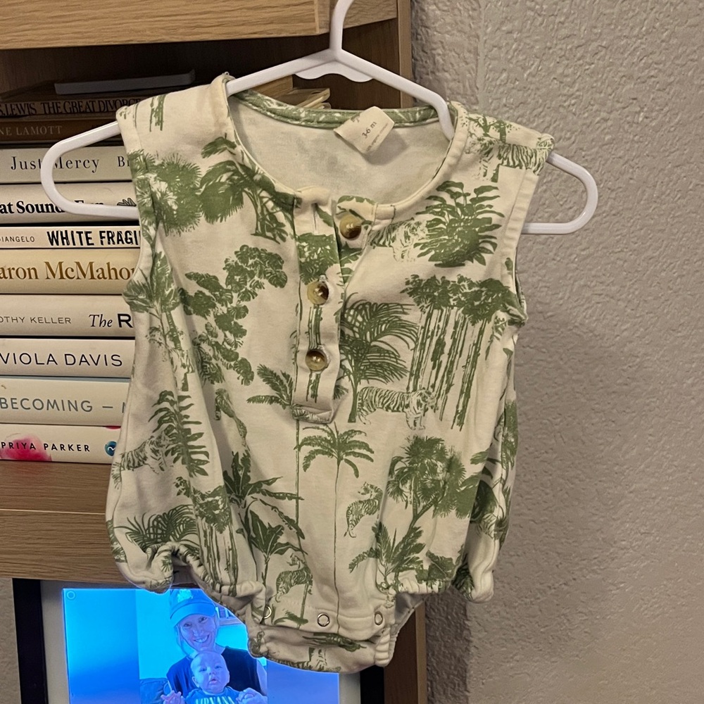 Kate Quinn Green Tropical Print Sunsuit